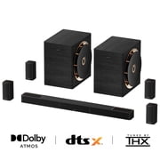 ULTIMEA 9.2.6 THX-Tuned Wireless Surround Sound System w/Dolby Atmos & DTSX, Dual 10  Subwoofers, 18Hz Low Frequency, 2000W Peak Power, 8K Pass-Through, AVR Grade Sound Bar