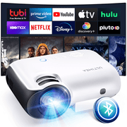 ULTIMEA Upgraded 4K Support Native 1080P Bluetooth Projector , 300 ANSI 10000LM Portable Mini Outdoor Projector , Movie Projector Compatible with TV Stick/AV/USB/HDMI for Home Theater-Ultra Quiet