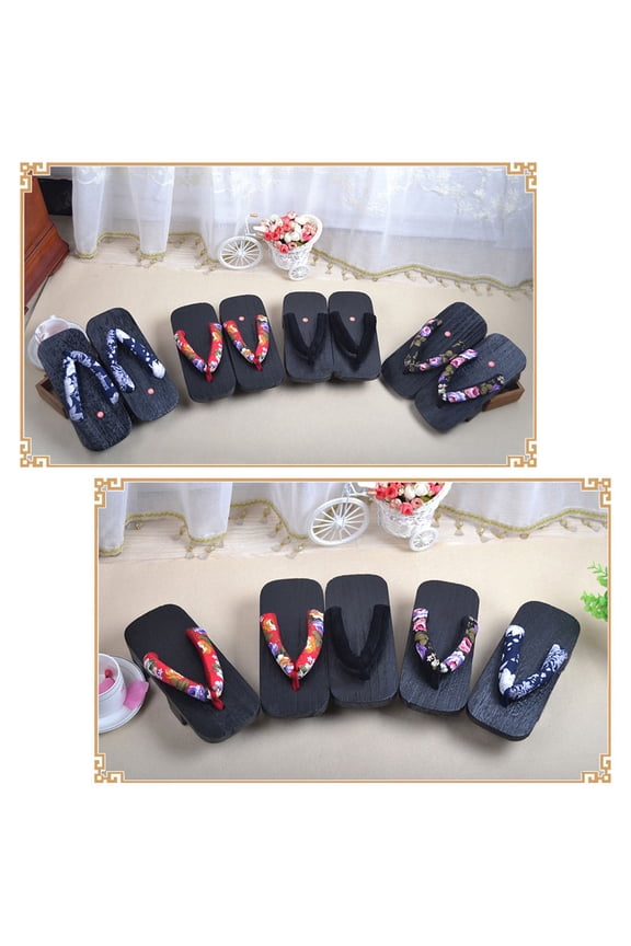 1 Pair Clogs Slippers Slip Red Fabric Comfortable All Day Wear Party