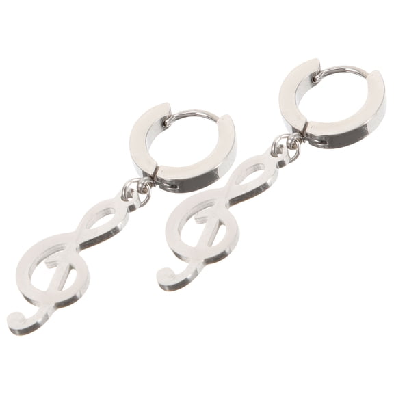 ULTNICE 1 Pair Retro Music Symbol Print Earrings Alloy Cool Hip Hop Style for Party