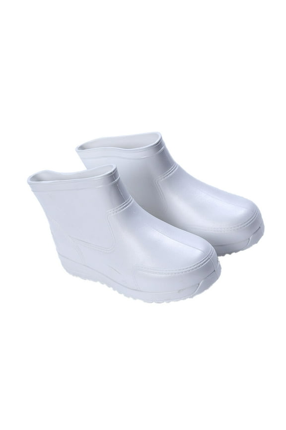 1 Pair of Men Rain Boot White EVA Slip Resistant Low Canister for Outdoor Work