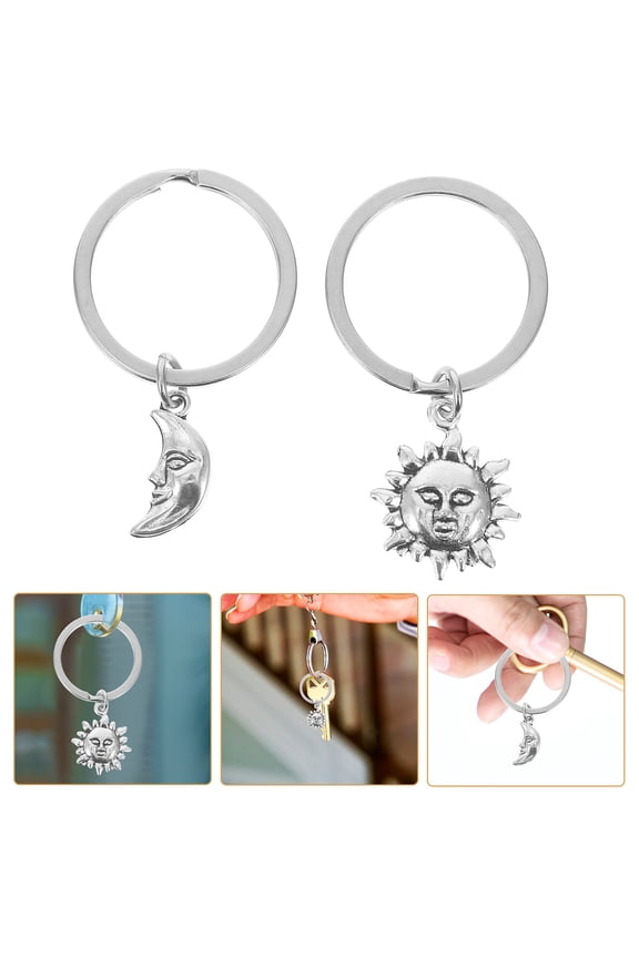 1 Pair of School Bag Pendant Moon Shaped Key Ring for Special Occasions