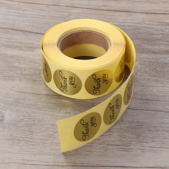 ULTNICE 1 Roll Golden Thank You Label Sticker Seals for Thanksgiving