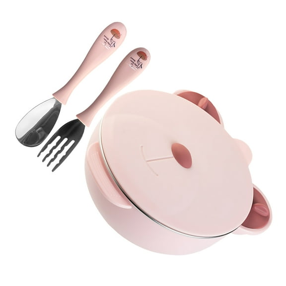 ULTNICE 1 Set Cartoon Bear Of Bowls With Suction Keep Warm Feature For Boy Girl For Snacks Fruits And More