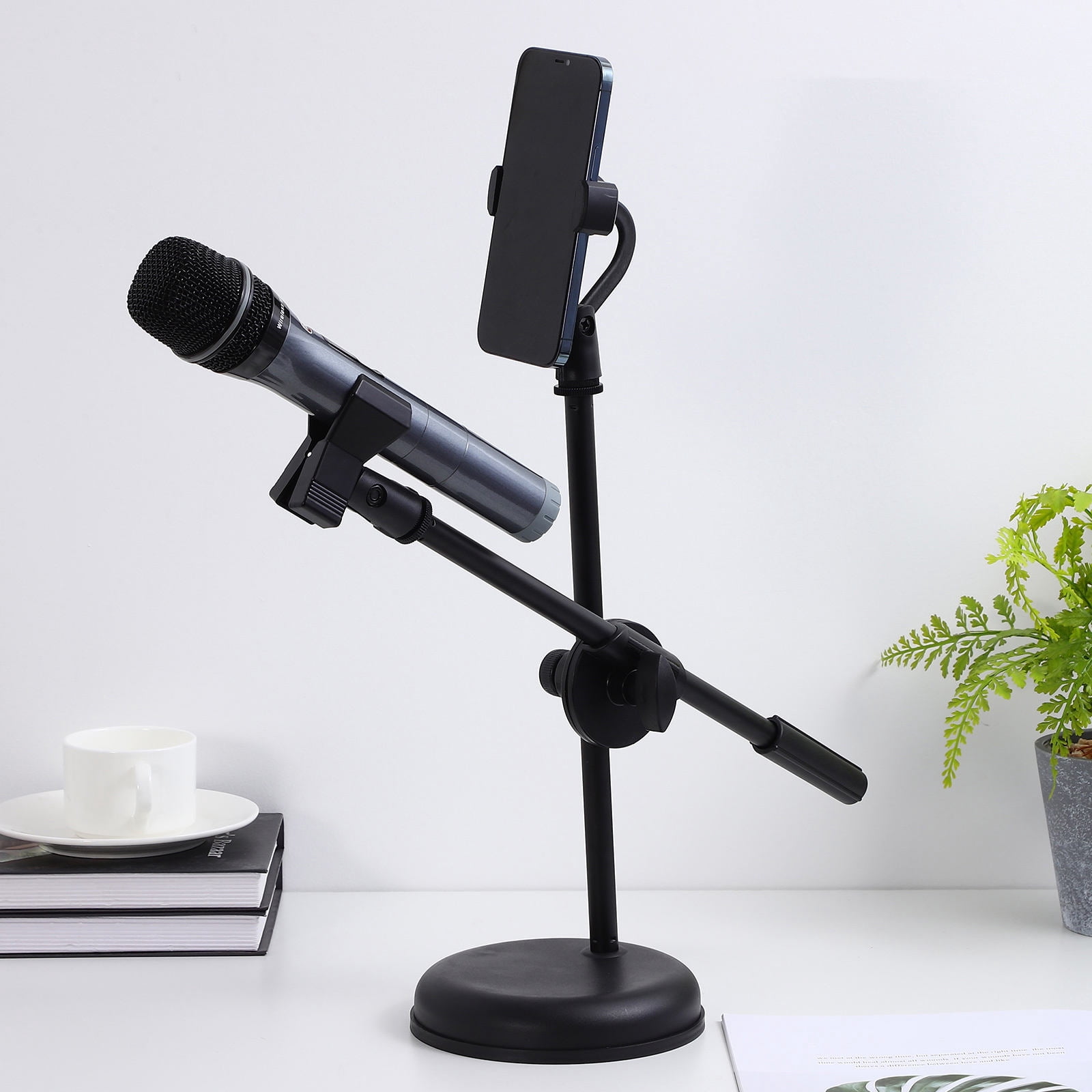 ULTNICE 1 Set Adjustable Mic Holder For Microphones Plastic Round Base For Podcasting