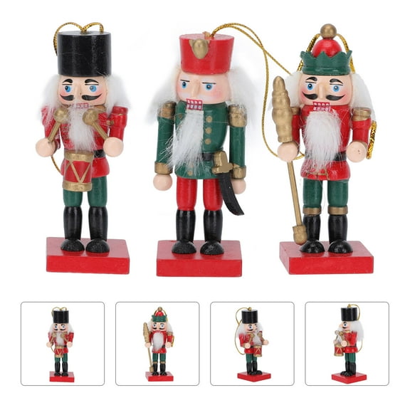 ULTNICE 1 Set Nutcracker Christmas Figurines Wood Scene Decoration For Christmas Party