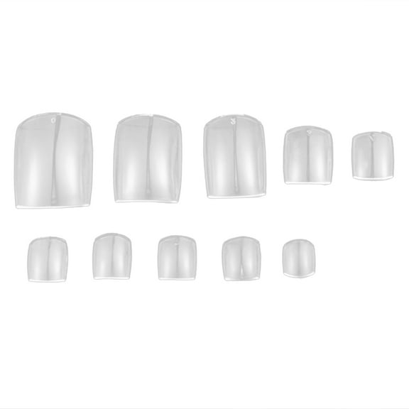 ULTNICE 100Pack Full Cover Square Nail Tips Transparent ABS For DIY Manicure For Friends