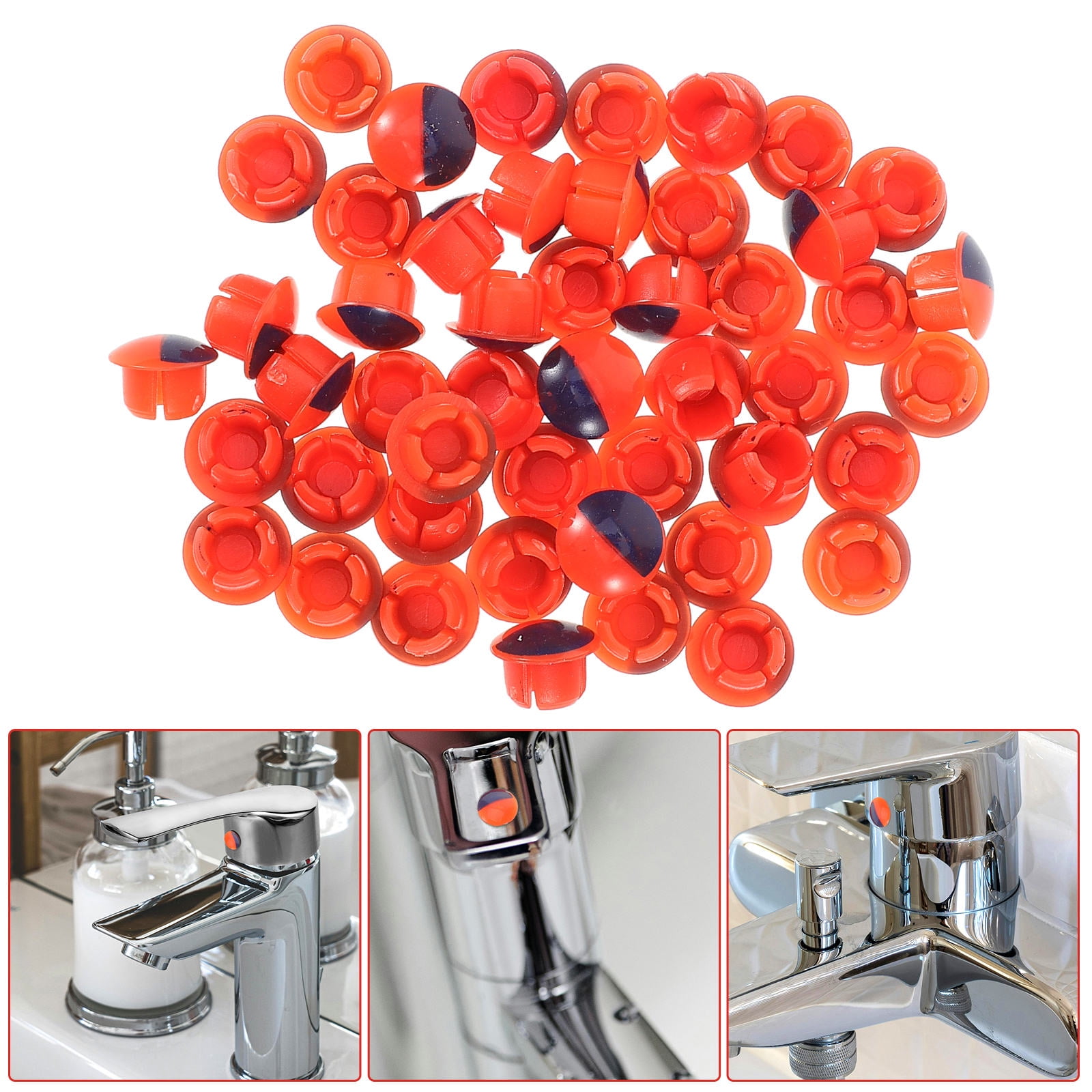 ULTNICE 100Pcs Faucet Signs for Hot Cold Indicator Sign in Plastic ...