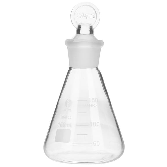 ULTNICE 100ml/150ml Glass Erlenmeyer Flask Set Stopper Lab Bottle For Chemistry Experiment