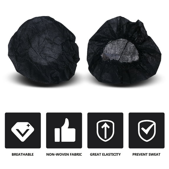 ULTNICE 100pcs Black NonWoven Protective Headset Cover for Daily Use Keeps Headphones Hygienic