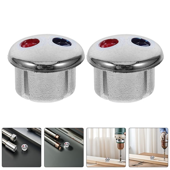 ULTNICE 10Pcs Clear Two Hole Buttons Faucet Knobs Silver ABS for Hotel Faucets General Users