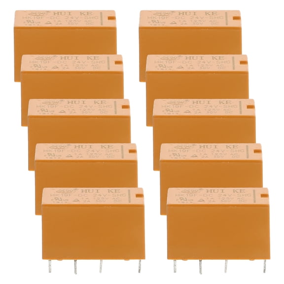 ULTNICE 10Pcs Compact Orange 24V Power Relay 8 Pin Pcb Relay Module for Industrial Automation