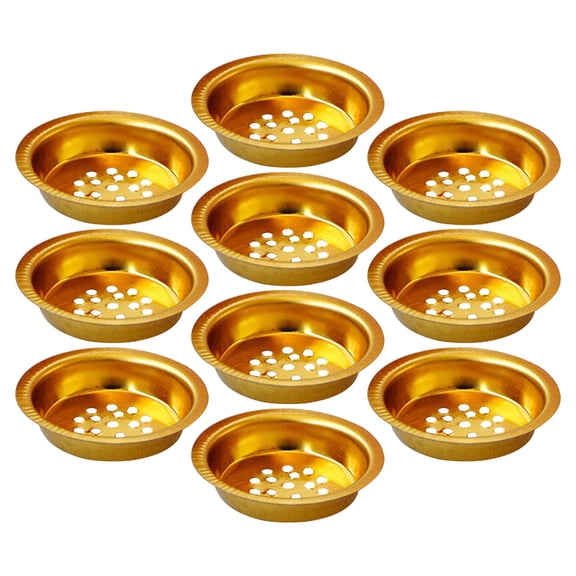 ULTNICE 10Pcs Round Golden Incense Burner Screens for Home Use with Unique Middle Eastern Style Design