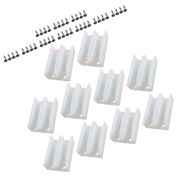 ULTNICE 10Pcs Plastic Shower Door Bottom Guides for Sliding Glass Doors Durable White