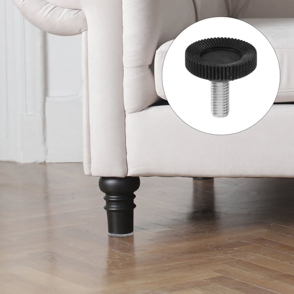 ULTNICE 12 PCS Non Slip Table Feet Levelers Plastic Black Corrosion Resistance for Home Furniture