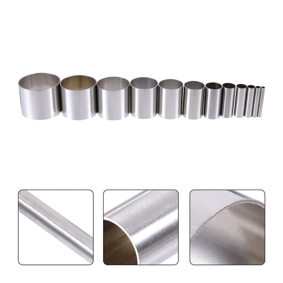 ULTNICE 12Pcs Round Design Stainless Steel Clay Cutters for Polymer Pottery Shape Cutting 3.2X3.2X2.5in