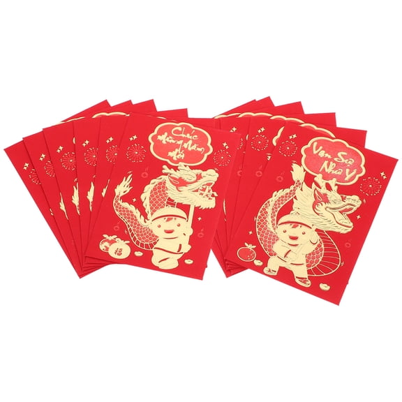 ULTNICE 12Pcs Small Lucky Money Envelope Paper Cash Storage for New Year Celebration