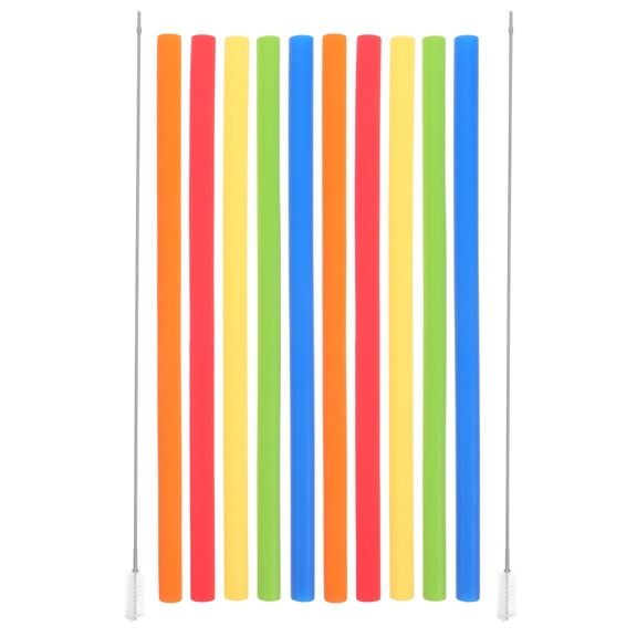 ULTNICE Water Straws Red Silicone 1Set 9.63X0.39X0.39in