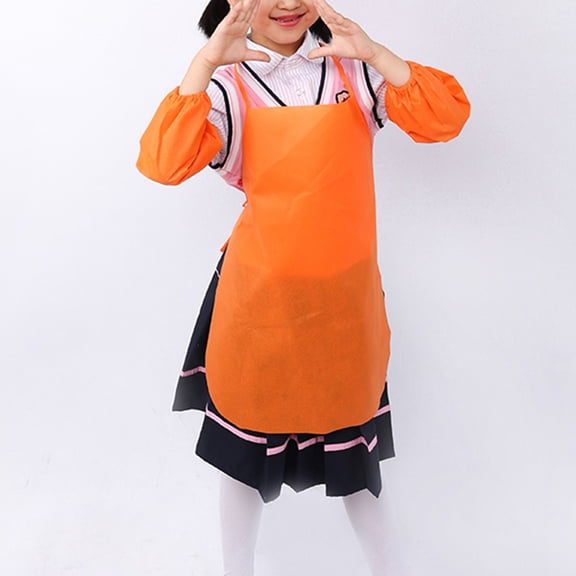 ULTNICE 12Set Children Aprons Non-woven Fabric Reusable for Outdoor BBQ