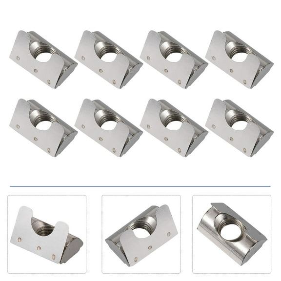 ULTNICE 15Set Carbon Steel Nickel Plated Rectangular Nut Block for CNC Routers 3D Printers Industrial Applications