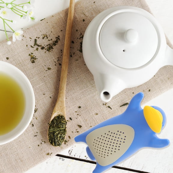 ULTNICE Silicone Loose Leaf Tea Strainer Blue Fine Slots Safe to Use 1Pc
