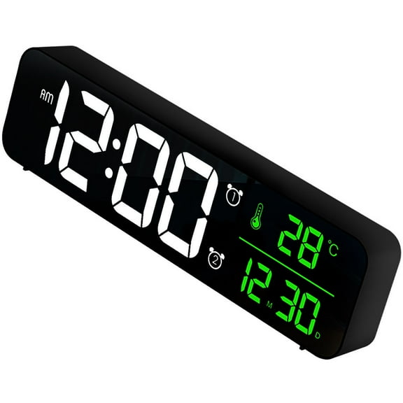 ULTNICE Luminous Clock for Nightstand with 40 Ring Tones Black ABS 1Pcs