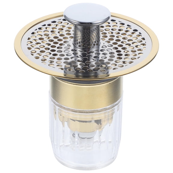 ULTNICE Basin Hole Stopper 1Pack Debris Prevention Abs Steel Golden for Daily Use