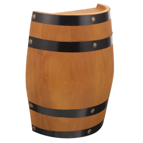 ULTNICE Half Barrel Decor Light Brown Oak Wood 1Pcs Traditional Decor
