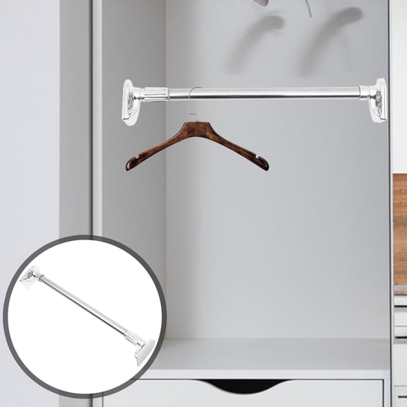 ULTNICE 1Pc Multipurpose Flexible Curtain Rod Plated Silver No Drill Installation Telescopic Rail