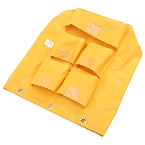 ULTNICE Housekeeping Cart Bag Janitorial Cleaning Trolley Bag Yellow Cloth 1Pcs 27.2x15.7x11in