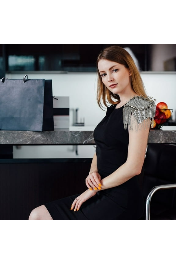 1Pc Shoulder Epaulette Badge Brooch Pin Alloy Silver Vintage Clothes Accessory