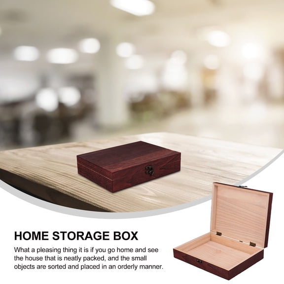 ULTNICE 1Pc Keepsake Storage Box Vintage Wood Container for Trinket Storage