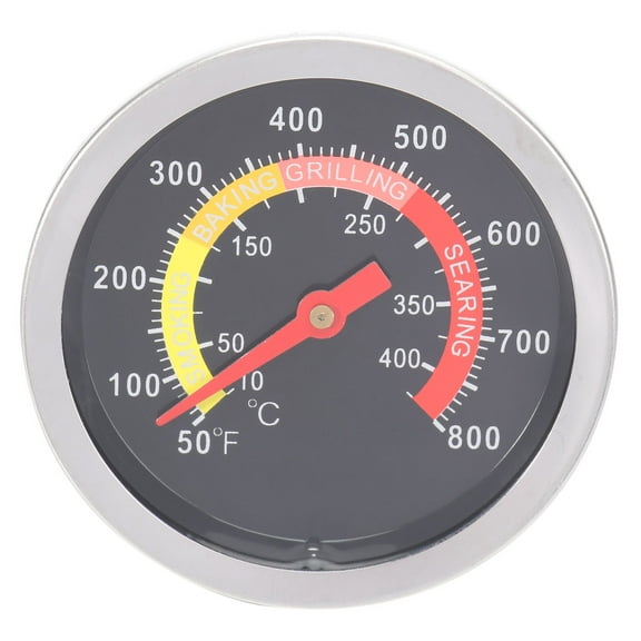 ULTNICE 1Pcs Black Stainless Steel Round Thermometer Measurement for Oven Cooking Baking Frying