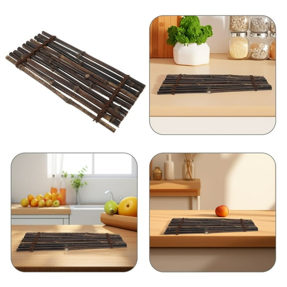 ULTNICE Japanese Sushi Plate Bamboo Dark Brown 1Pcs 13.4x5.9x0.4In