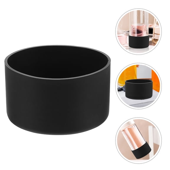 ULTNICE Glass Bottle Silicone Sleeve Black with Non Slip Grip Protective Boot for Daily Use