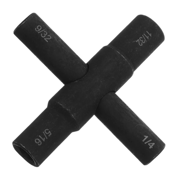 ULTNICE Black 4 Way Key Wrench Made of Steel for Water Meter Radiator Bleed and Spigot Valve