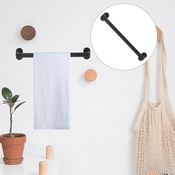ULTNICE 1Pcs Slipper Hanging Towel Holder Wall Mount Towel Storage Black Finish 15.0*2.5*2.4in