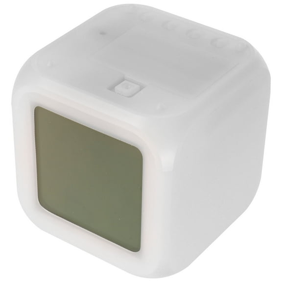 ULTNICE Electronic Alarm Clock White LCD with 4 Direction Rotation and Temperature Display