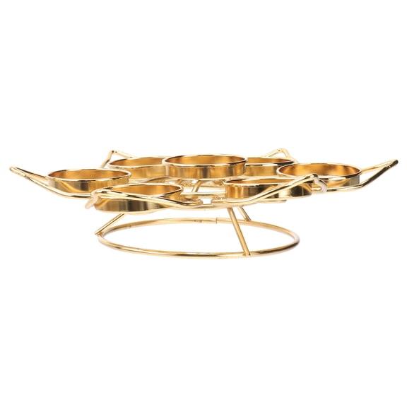 ULTNICE 1Pc Vintage Golden Alloy Candleholder Decorative Shelf for Elegant Desktop Ornament
