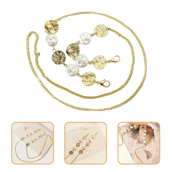ULTNICE 1Set Chain Purse Strap Copper Golden Simple Design for Beginner Women