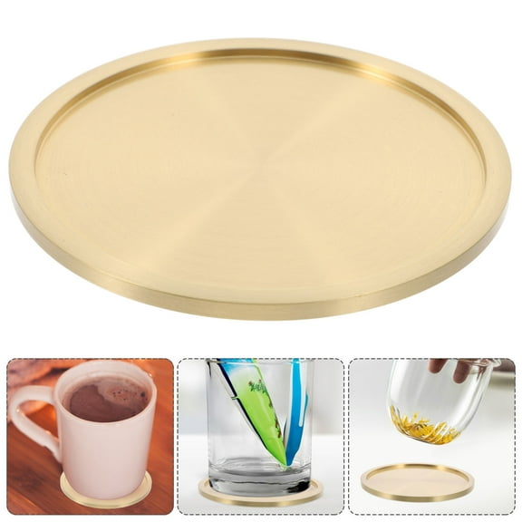 ULTNICE 1Set Golden Teacup Coaster for Mug Holders Slip Resistance in Office