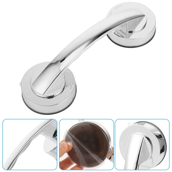 ULTNICE Suction Cup Bars For Shower Silver 1Set 7.7x2.4x2in