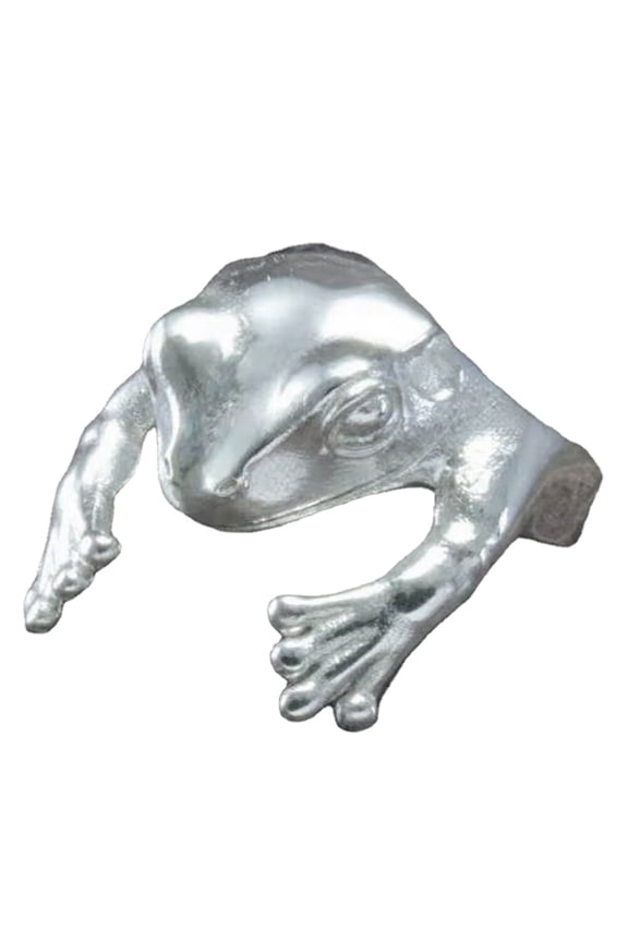 1Set Hand Jewelry Retro Frog Shape Finger Ring Silver Alloy Durable for Party