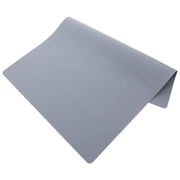 ULTNICE Grey Silicone Placemat for Table Use Non Skid Heat Resistant Washable and Foldable