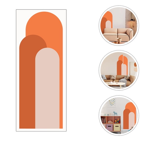 ULTNICE Geometric Art Wall Decal Orange 1Pack 55.02X20.44in