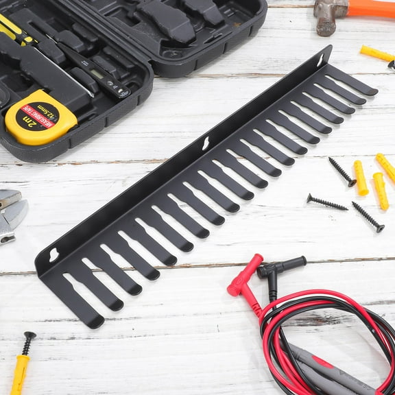 ULTNICE 1Set Slot Storage Rack Black Color Cable Hooks Wall Mounting 19 Slots 5.5-9.5Mm