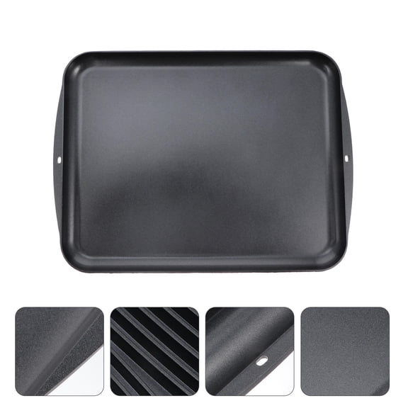 ULTNICE 1Pc Practical Defrosting Tray Sturdy Black Aluminum Alloy Plate for Meat Thawing