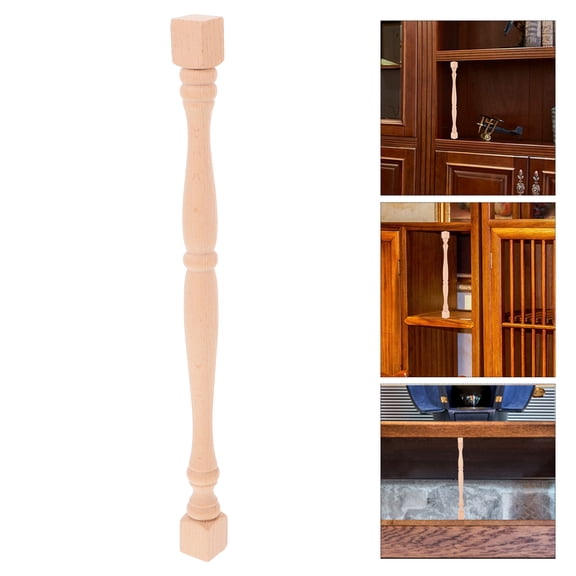 ULTNICE Wooden Column Post Khaki Wood Baluster for Home Deck Rails and Stair Spindles