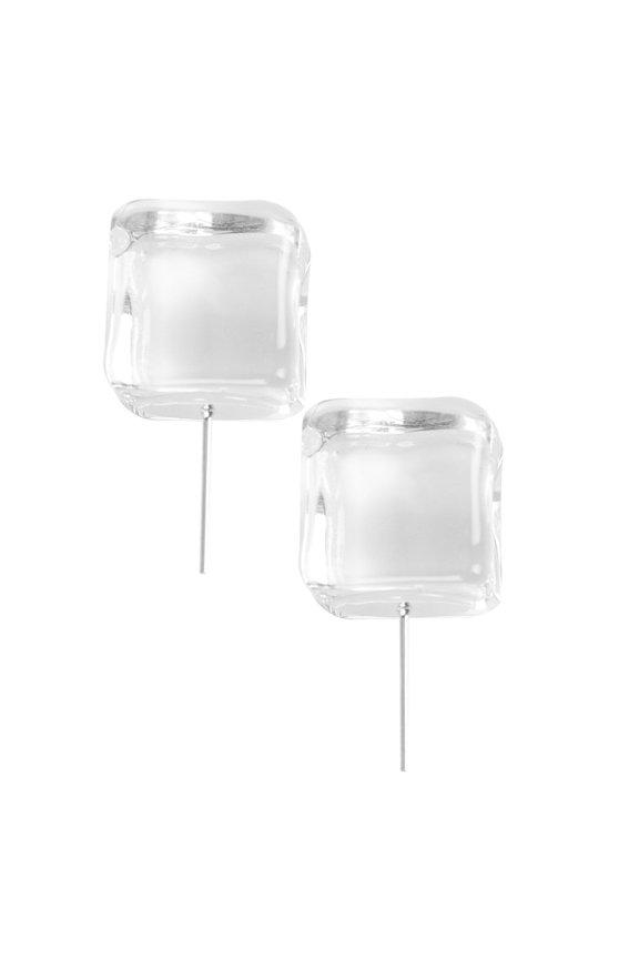 Ice Cube Earring White Clear Transparent Gift for Aesthetic Decoration 1Pc