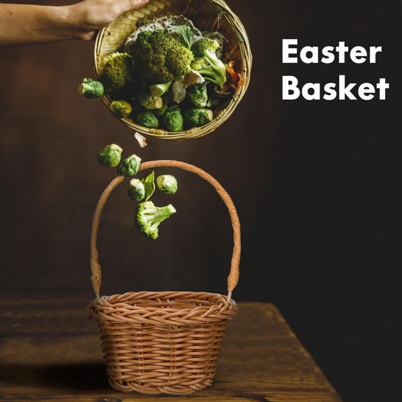 ULTNICE Imitation Rattan Baskets Woven Storage Baskets Khaki 2Pcs 5.1X3.7X1.9In